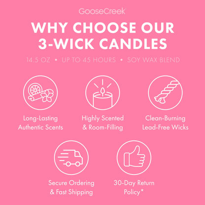 Pink Cherry & Pistachio Cream 3-Wick Candle